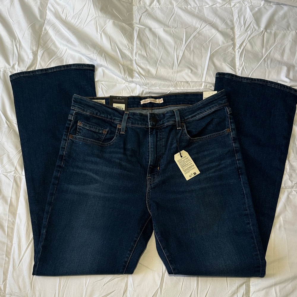 Signature by Levi Strauss Dark Blue Women's Wide Leg Jeans
